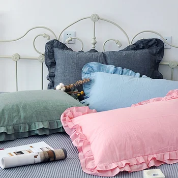 pureCotton Ruffle Pillowcase Solid Color Ruffle Pillow Cover simple Pillow Cover Bedding Accessory 48*74cm couple pillow case 
pureCotton Ruffle Pillowcase Solid Color Ruffle Pillow Cover simple Pillow Cover Bedding Accessory 48*74cm couple pillow case