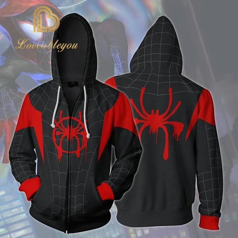 Cosplay Spiderman Into The Spider Verse Miles Morales Hoodie Coat Sweatshirts Spider Verse Costumes Men Zipper Hooded Jacket
Cosplay Spiderman Into The Spider Verse Miles Morales Hoodie Coat Sweatshirts Spider Verse Costumes Men Zipper Hooded Jacket