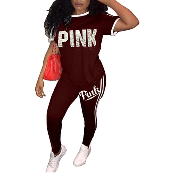 Plus Size Women Tracksuit 2 Piece Casual Set Women Pants Set Pink Tracksuits Letter Tracksuit Suits Set Skinny Pants Tops Outfit 
Plus Size Women Tracksuit 2 Piece Casual Set Women Pants Set Pink Tracksuits Letter Tracksuit Suits Set Skinny Pants Tops Outfit