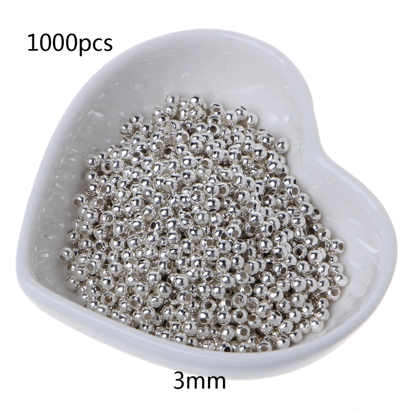 1000 Pack Spacer Beads Silver Plated Round Tiny Smooth Beads For Jewelry Making DXAA
1000 Pack Spacer Beads Silver Plated Round Tiny Smooth Beads For Jewelry Making DXAA