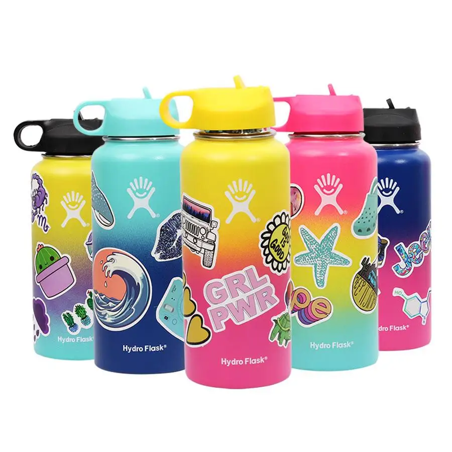 hydroflask covered in stickers