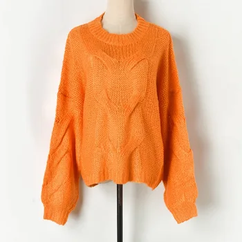 Orange Sweater Loose Lazy Criss Cross Knitted Sweater Woemn Crocheted Pullover Tops Casual Outerwear Mohair Sweaters T91001
Orange Sweater Loose Lazy Criss Cross Knitted Sweater Woemn Crocheted Pullover Tops Casual Outerwear Mohair Sweaters T91001