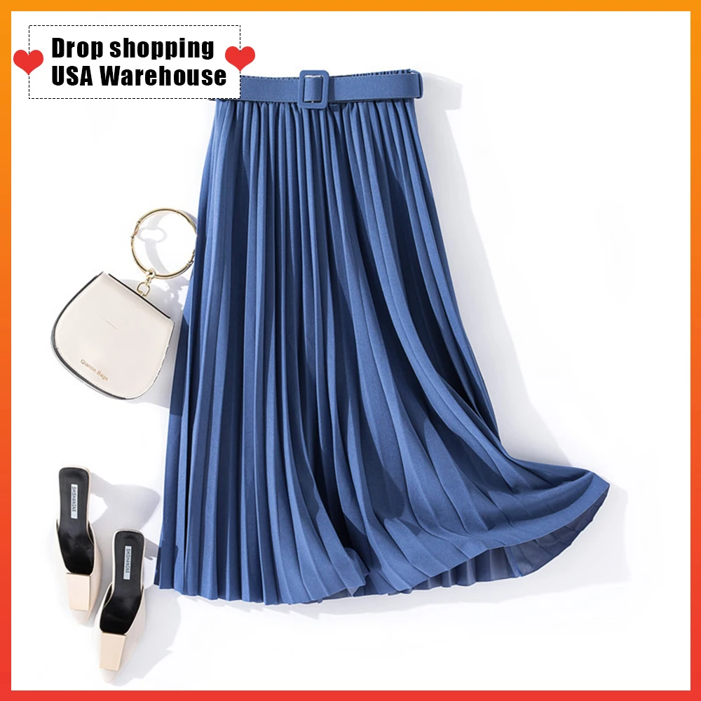 OUSHANG Elegant High Waist A Line Midi Skirt Long Tulle Tutu Skirts Jupe Longue Summer Autumn Women Pleated Skirt With Belt
OUSHANG Elegant High Waist A Line Midi Skirt Long Tulle Tutu Skirts Jupe Longue Summer Autumn Women Pleated Skirt With Belt