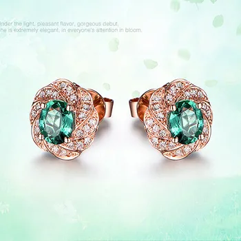 Emerald gemstones green crystal zircon diamonds stud earrings for women rose gold tone jewelry bijoux gifts fashion accessories
Emerald gemstones green crystal zircon diamonds stud earrings for women rose gold tone jewelry bijoux gifts fashion accessories