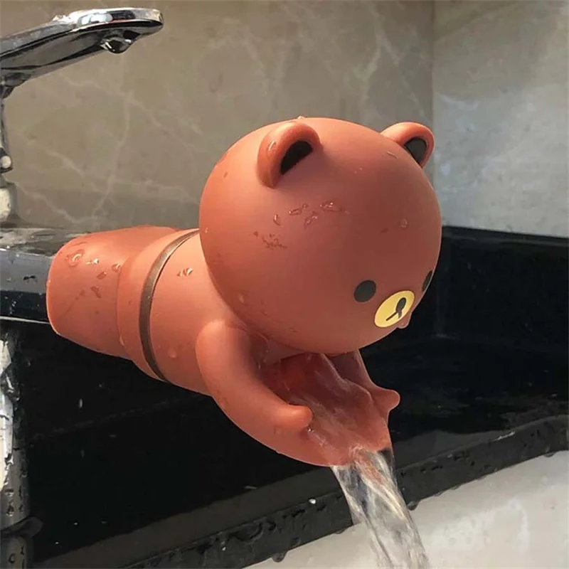 Cute Animal Faucet Extender Kids Children Help Washing Hands Sink Water Tap Extender Splash-proof Spout Extension Kids Bath Toys