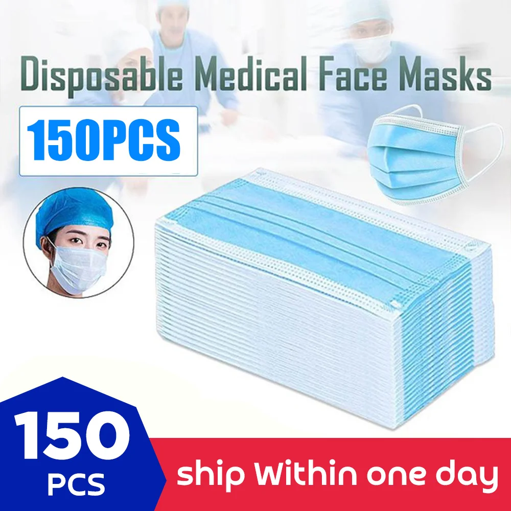 150Pcs Disposable Protective Mask 3 Layer Nonwove Ply Filter Mouth Face Mask Anti-Dust Anti-Fog Meltblown Earloop Mouth Mask
150Pcs Disposable Protective Mask 3 Layer Nonwove Ply Filter Mouth Face Mask Anti-Dust Anti-Fog Meltblown Earloop Mouth Mask