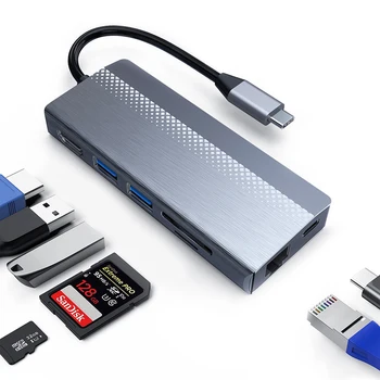 POHIKS 14.5CM 7-in-1 USB 3.0 PD Hub Portable Type-C to HDMI RJ-45 SD TF Card Reader Adapter for Windows 10 8 7 Vista xp
POHIKS 14.5CM 7-in-1 USB 3.0 PD Hub Portable Type-C to HDMI RJ-45 SD TF Card Reader Adapter for Windows 10 8 7 Vista xp