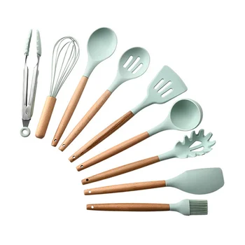 1Set Silicone Wood Turner Soup Spoon Spatula Brush Scraper Pasta Server Egg Beater Kitchen Cooking Tools Kitchenware Green/Black
1Set Silicone Wood Turner Soup Spoon Spatula Brush Scraper Pasta Server Egg Beater Kitchen Cooking Tools Kitchenware Green/Black