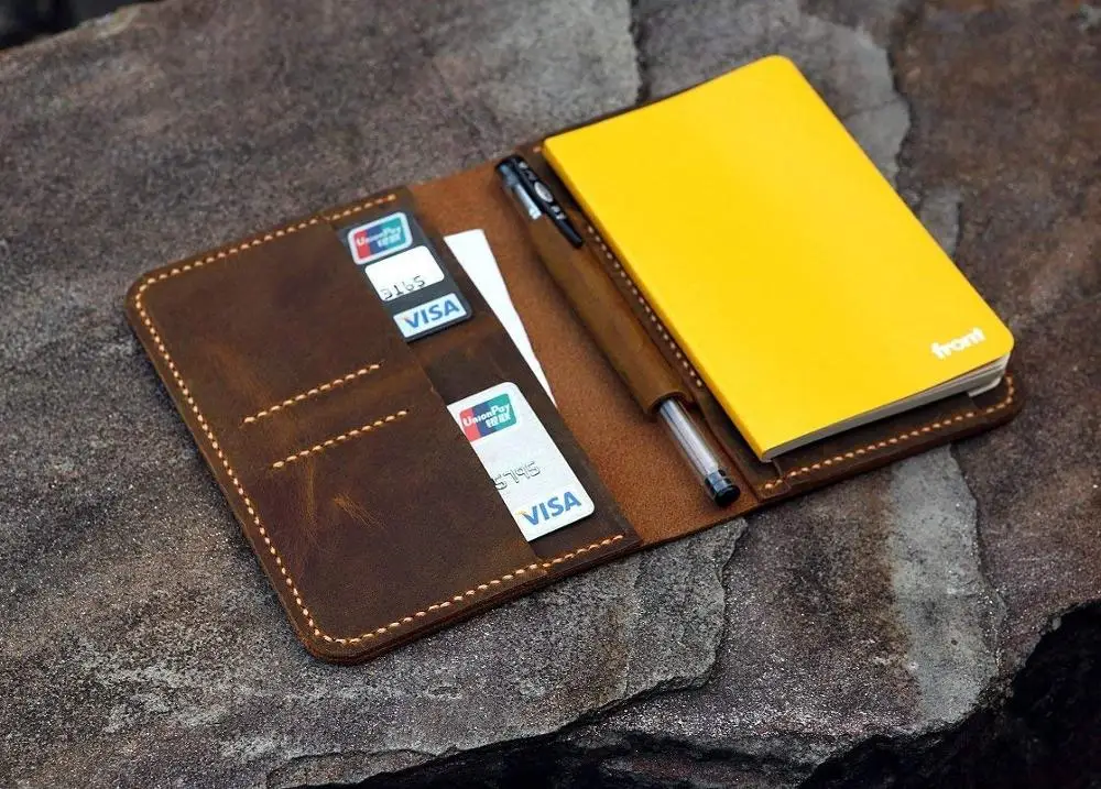 Vintage A6 Notebook Field Notes Leather Portfolio Cover/Distressed Leather Travel Journal Cover with Card Pen Slot - NB005S
Vintage A6 Notebook Field Notes Leather Portfolio Cover/Distressed Leather Travel Journal Cover with Card Pen Slot - NB005S