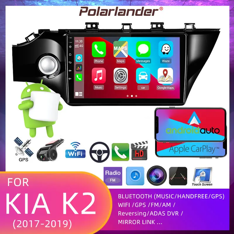 

Car Radio 2Din Android 9.1 10.1 Inch 1+16G Bluetooth WiFi Built-in Carplay GPS Navigation Multimedia Player For Kia K2 2017-2019