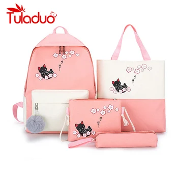 Women Backpack 2020 New Canvas Bags 4 Piece Set Student School Bags Cute Cat Casual Functional Portable Large Capacity Rucksack
Women Backpack 2020 New Canvas Bags 4 Piece Set Student School Bags Cute Cat Casual Functional Portable Large Capacity Rucksack