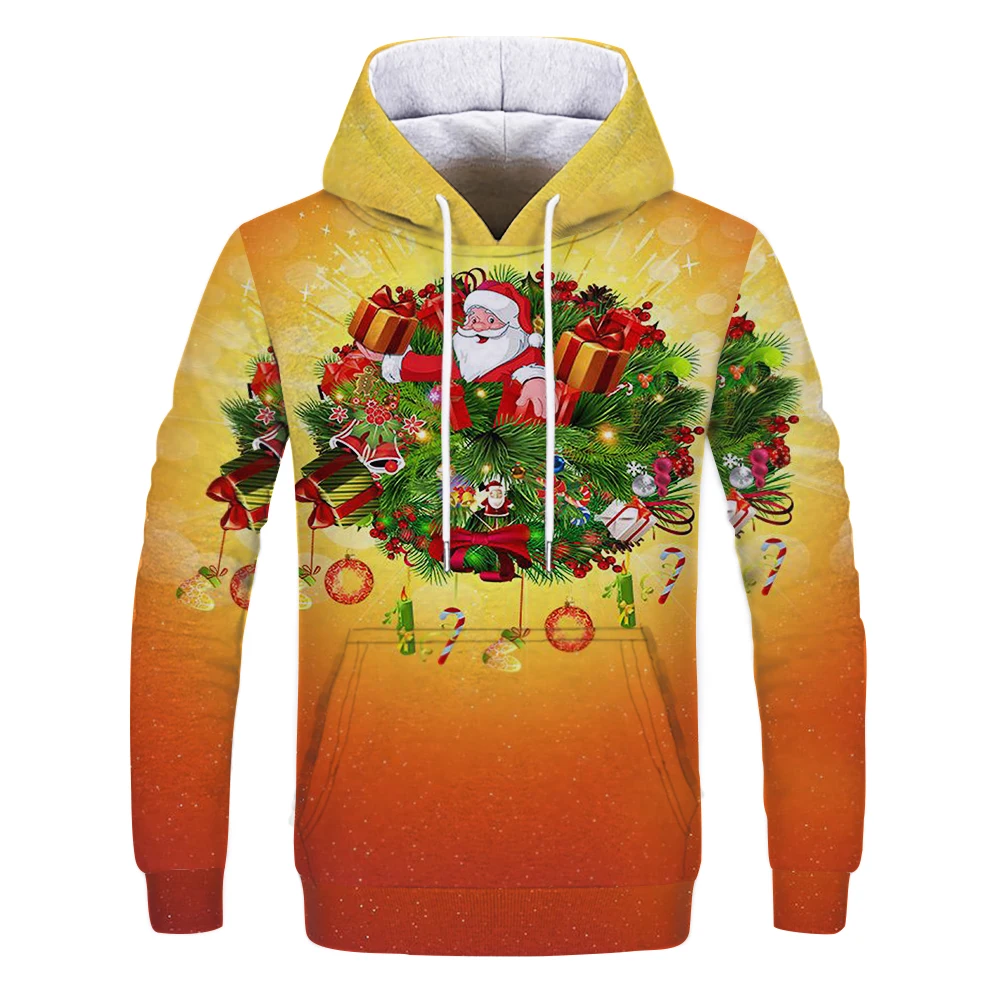 Men's yellow Christmas hoodie sweatshirt autumn and winter best-selling casual 3D Santa gift tree print hoodie funny hip hop top
Men's yellow Christmas hoodie sweatshirt autumn and winter best-selling casual 3D Santa gift tree print hoodie funny hip hop top