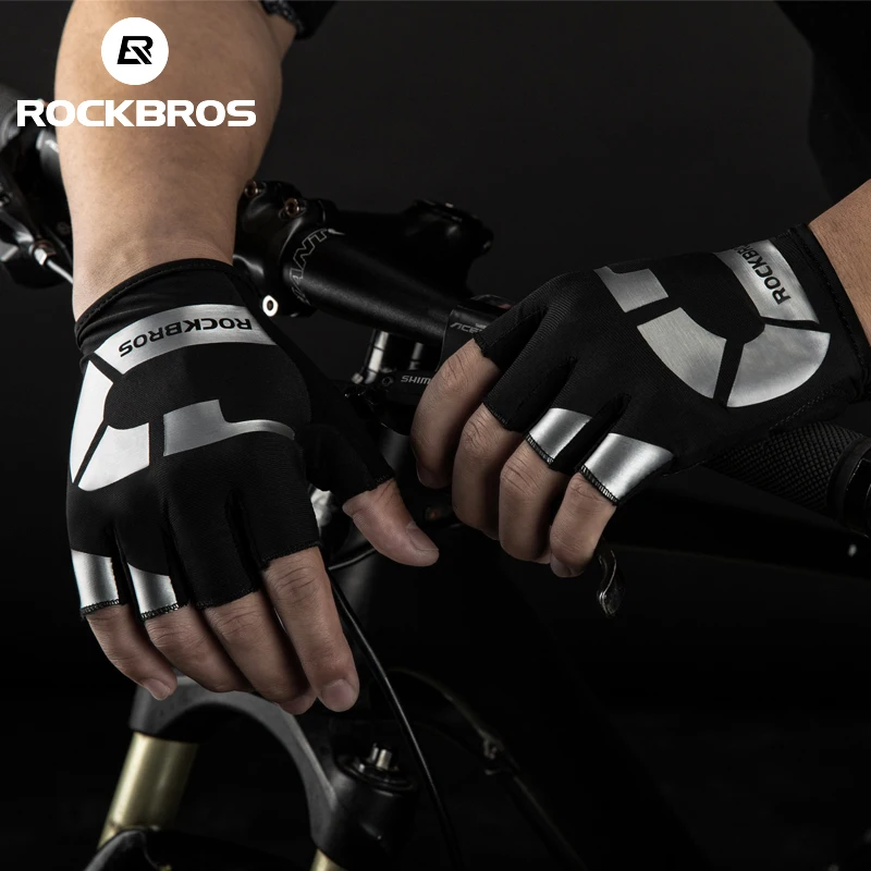 Велосипедные перчатки ROCKBROS противоударные износостойкие дышащие митенки с