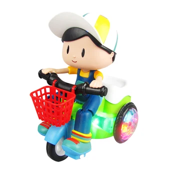 

For Kids Toy Car Rotate Home Portable Tricycle Model Gift Battery Powered Universal Stunt Music Dynamic Lighting Electric