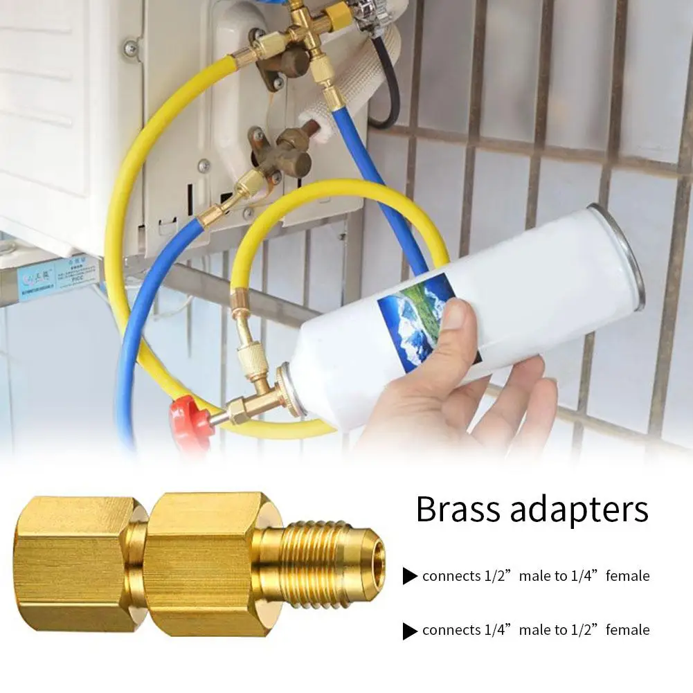 4PCS R134A Brass Refrigerant Tank Adapter To R12 Fitting Adapter 1/2 Female Acme To 1/4 Male Flare Adaptor Valve Core
4PCS R134A Brass Refrigerant Tank Adapter To R12 Fitting Adapter 1/2 Female Acme To 1/4 Male Flare Adaptor Valve Core