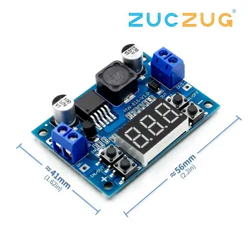 DC-DC adjustable step-down power supply module LM2596 voltage regulator with voltmeter display digital display 3.3V 5V 12V
DC-DC adjustable step-down power supply module LM2596 voltage regulator with voltmeter display digital display 3.3V 5V 12V