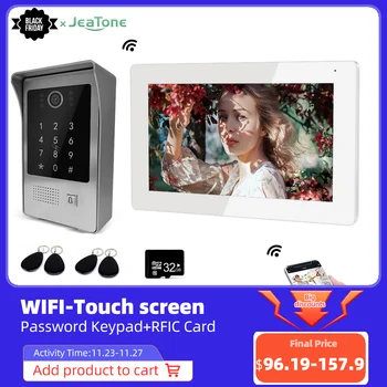 Jeatone TUYA 7”IP WIFI wireless Video Intercom for home Monitor Motion Detection Doorbell outdoor unitd with Keypad/RFIC cards
Jeatone TUYA 7”IP WIFI wireless Video Intercom for home Monitor Motion Detection Doorbell outdoor unitd with Keypad/RFIC cards