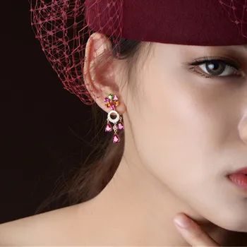 Multicolor gemstones crystal tassel drop dangle earrings for women Rose gold color pendientes femme bijoux jewelry party gifts
Multicolor gemstones crystal tassel drop dangle earrings for women Rose gold color pendientes femme bijoux jewelry party gifts