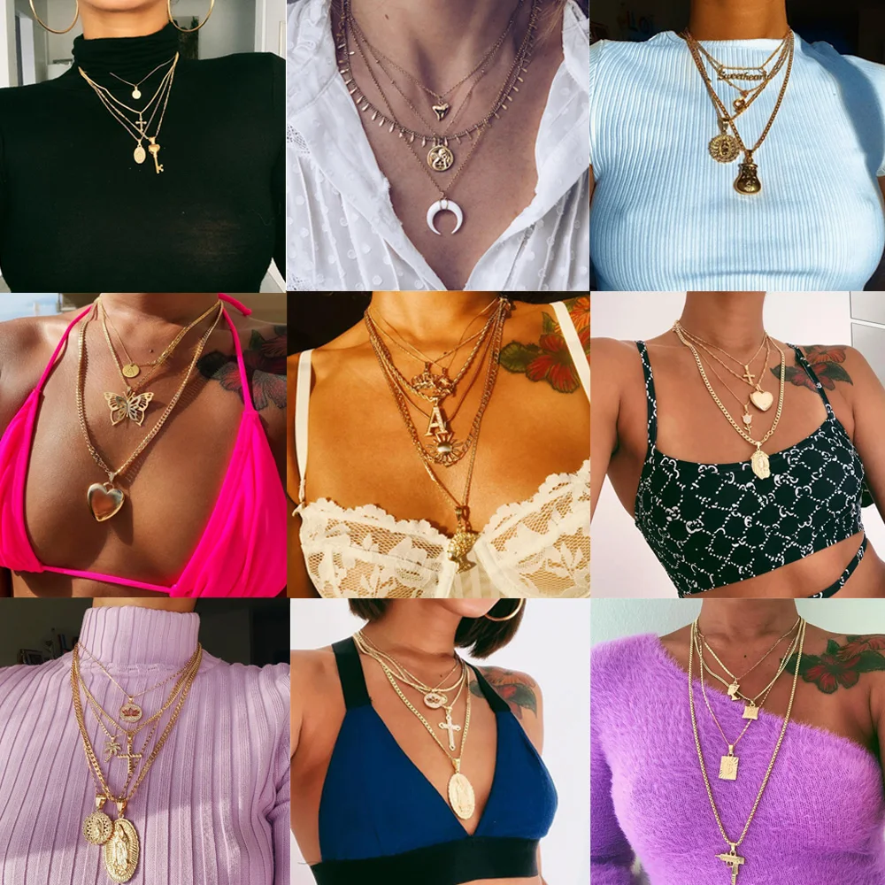 ALYXUY 17 Styles Vintage Multilayer Carved Virgin Mary Cross Pendant Choker Necklaces Women Boho Gold Long Necklaces Bijoux 2019
ALYXUY 17 Styles Vintage Multilayer Carved Virgin Mary Cross Pendant Choker Necklaces Women Boho Gold Long Necklaces Bijoux 2019