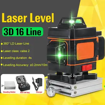 Laser Level 16 Lines Level Self-Leveling 360 Degree 3D Rotary Horizontal And Vertical Cross Blue Laser Level with Remote Control
Laser Level 16 Lines Level Self-Leveling 360 Degree 3D Rotary Horizontal And Vertical Cross Blue Laser Level with Remote Control