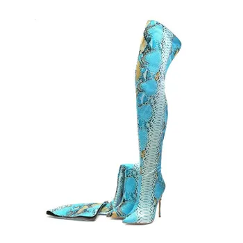 Womens Pointed Toe Over The Knee Thigh Boots Stilettos High Heel Snaker Pattern Mixed Colors Side Zip Shoes Real Leather Plus Sz
Womens Pointed Toe Over The Knee Thigh Boots Stilettos High Heel Snaker Pattern Mixed Colors Side Zip Shoes Real Leather Plus Sz