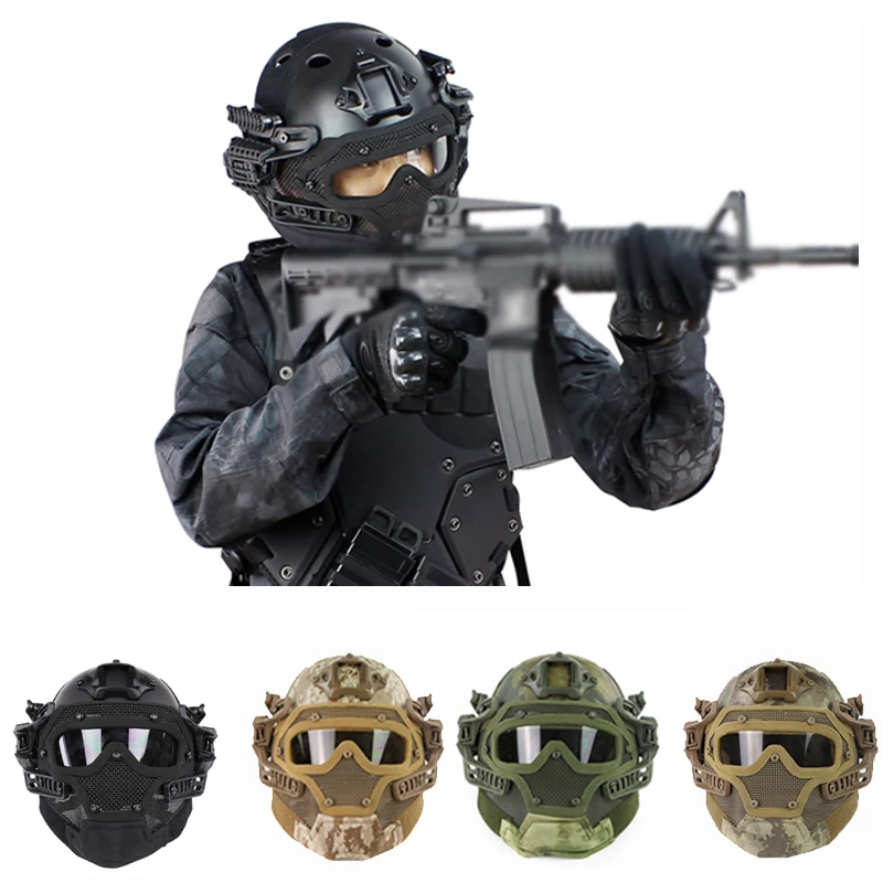 New Army Military Tactical Helmet Outdoor Paintball G4 System Full Face Mask Airsoft Helmet With Protection Glass Head Protector
New Army Military Tactical Helmet Outdoor Paintball G4 System Full Face Mask Airsoft Helmet With Protection Glass Head Protector