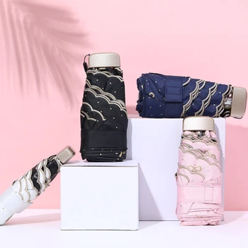 Mini Light Portable 5 Fold Umbrella Women Uv Protection Cute Black Coating Sun Rain Umbrella Parasolka Pocket Umbrella MM60YS 
Mini Light Portable 5 Fold Umbrella Women Uv Protection Cute Black Coating Sun Rain Umbrella Parasolka Pocket Umbrella MM60YS