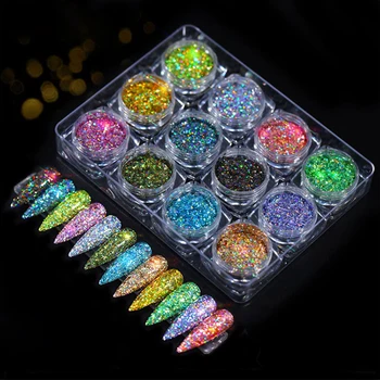 12Boxes/Set Holographics Nail Powder Sequins Colorful Dust for UV Gel Polish Sparkly Shinning Flakes Chrome Kit Nail Art Decor
12Boxes/Set Holographics Nail Powder Sequins Colorful Dust for UV Gel Polish Sparkly Shinning Flakes Chrome Kit Nail Art Decor