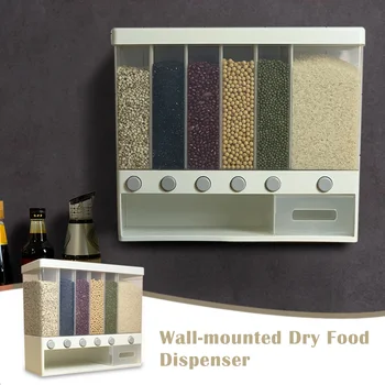Wall-mounted Dry Food Dispenser Rice Bucket Multi Compartments Automatic Metering Storage Box Sealed Grain Container XH8
Wall-mounted Dry Food Dispenser Rice Bucket Multi Compartments Automatic Metering Storage Box Sealed Grain Container XH8