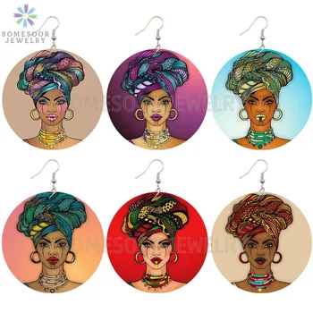 SOMESOOR 6 Designs Printed Hoops Lady African Wooden Drop Earrings Headwrap Woman Locs Afrocentric Ethnic Handmade Wood Jewelry
SOMESOOR 6 Designs Printed Hoops Lady African Wooden Drop Earrings Headwrap Woman Locs Afrocentric Ethnic Handmade Wood Jewelry