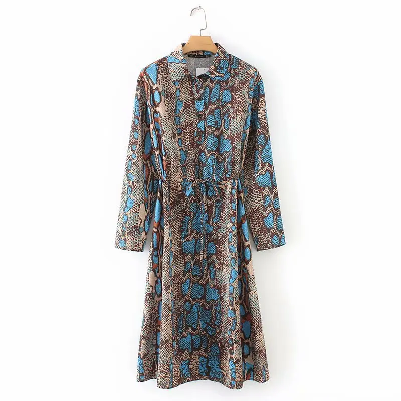 2018 Autumn Europe And America WOMEN'S Dress Snakeskin Printed Long Sleeve Shirt Dress 18127
2018 Autumn Europe And America WOMEN'S Dress Snakeskin Printed Long Sleeve Shirt Dress 18127