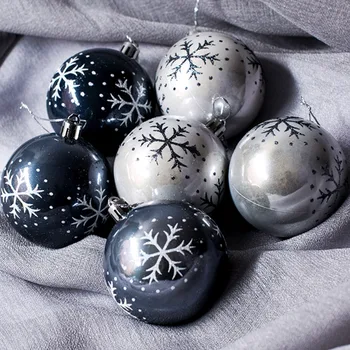 

Behogar 6PCS Snowflake Christmas Ball Hanging Ornaments Pendants Decorations for Xmas Tree Home Mall Party Decor 8cm Diameter