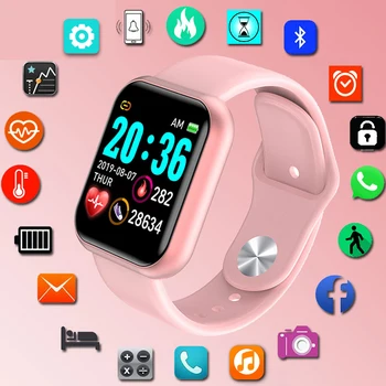 Y68 Waterproof Pink Digital SmartWatch Women Smart watch Wristbands Digital Clock Monitor HR/BP Rate Electronic Pedometer
Y68 Waterproof Pink Digital SmartWatch Women Smart watch Wristbands Digital Clock Monitor HR/BP Rate Electronic Pedometer