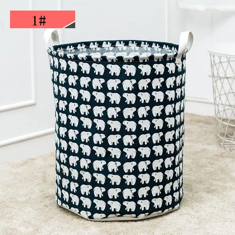 waterproof foldable laundry hampers with handle cotton linen