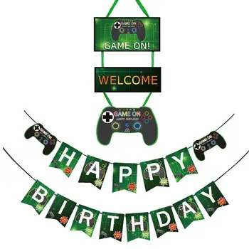 Happy Birthday Decoration Game Theme Birthday Banner Electronic Game Banner Garland First Birthday Boy Party Supplies
Happy Birthday Decoration Game Theme Birthday Banner Electronic Game Banner Garland First Birthday Boy Party Supplies