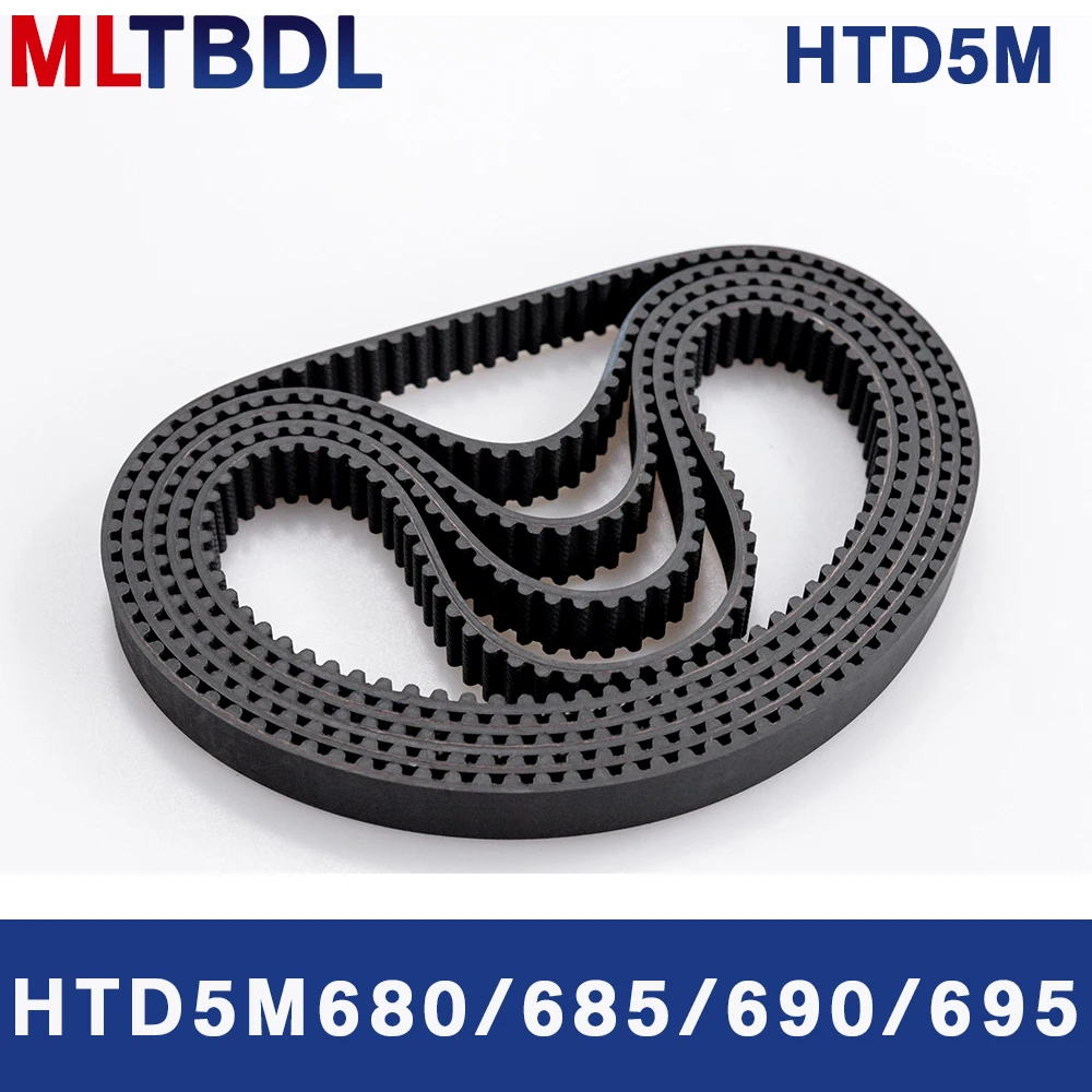 

HTD5M Timing Belt 680/685/690/695mm Length 10/15/20/25mm Width 5mm Pitch Rubber Pulley Belt Teeth136 137 138 139synchronous belt