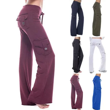 2020 New Women Yoga Pants Elastic Waist Button Pockets Fitness Exercise Running Pants Pants Plus Size Causal Sport Female Pants
2020 New Women Yoga Pants Elastic Waist Button Pockets Fitness Exercise Running Pants Pants Plus Size Causal Sport Female Pants