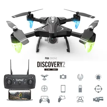 F69 Drone Wifi FPV 30W Camera Foldable 4-Axis Remote Control Aircraft Toy Photography Pictures Video RC Airplane 2 Batteries
F69 Drone Wifi FPV 30W Camera Foldable 4-Axis Remote Control Aircraft Toy Photography Pictures Video RC Airplane 2 Batteries