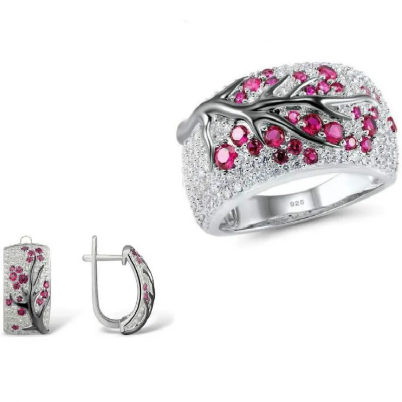 3Pcs/set Jewelry Set for Women Creative Luxury Design Plum Tree Branch Silver Ring Earrings Wedding Engagement Jewelry Set
3Pcs/set Jewelry Set for Women Creative Luxury Design Plum Tree Branch Silver Ring Earrings Wedding Engagement Jewelry Set