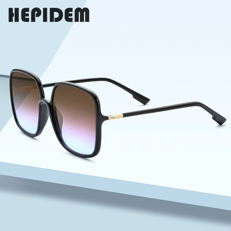 

HEPIDEM 2020 New Acetate Square Sunglasses Men Gentle Brand Design Big Oversize Sun Glasses for Women Mirrored UV400 Shades 9150