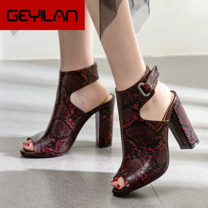 Women Summer Ankle Boots Snake Skin Pattern Sandals High Heels Open Toe Chunky High Heels Gladiator Sandals Fashion Party Shoes
Women Summer Ankle Boots Snake Skin Pattern Sandals High Heels Open Toe Chunky High Heels Gladiator Sandals Fashion Party Shoes