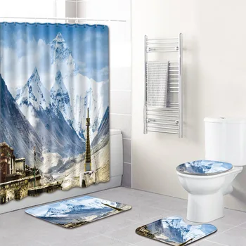 NEW 4PCS Shower Curtain Non Slip Toilet Polyester Cover Mat Set Waterproof Bathroom Curtains Colorful Printed Bath Curtains
NEW 4PCS Shower Curtain Non Slip Toilet Polyester Cover Mat Set Waterproof Bathroom Curtains Colorful Printed Bath Curtains