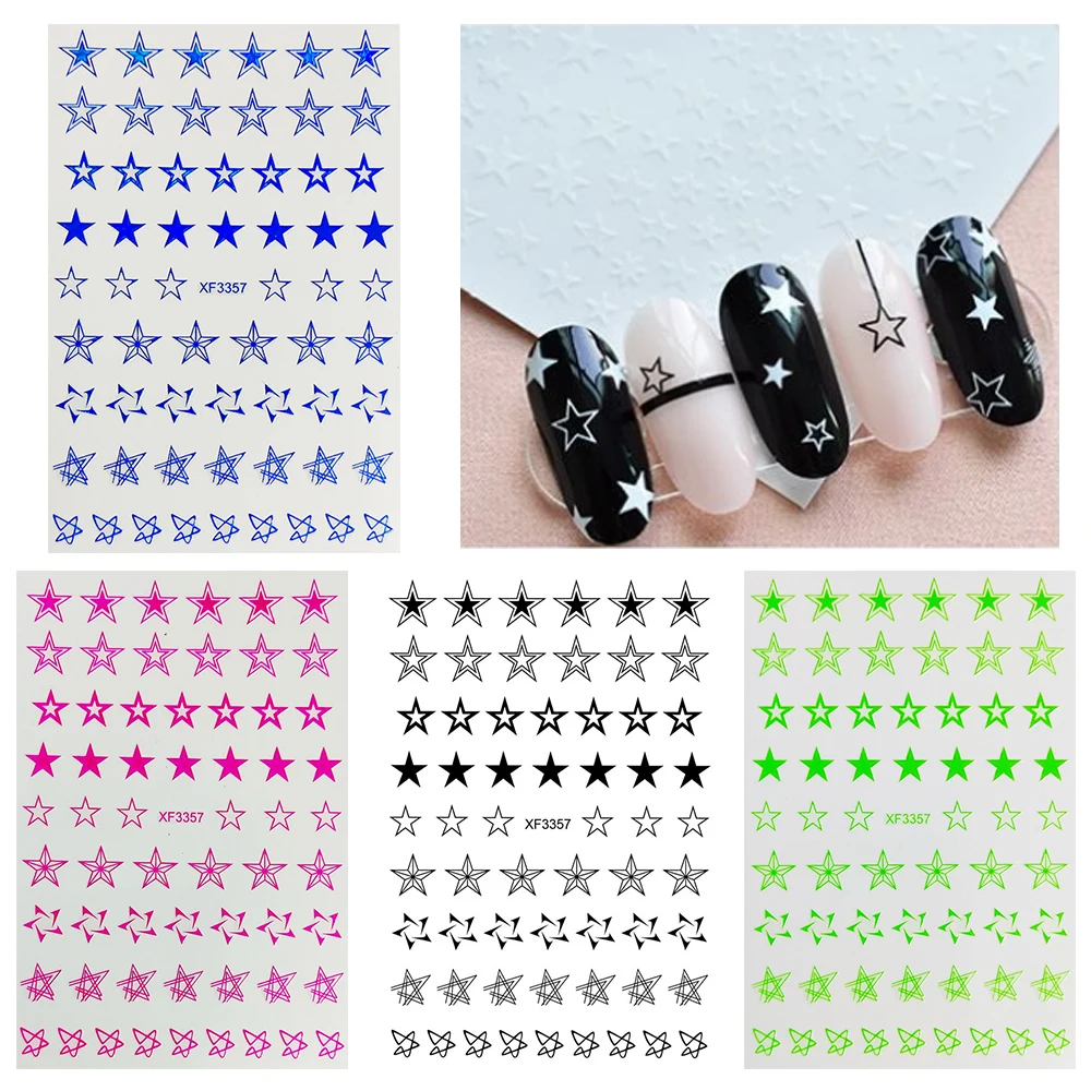 Fluorescence Hollow Star Nail Art Sticker Five-pointed Star Foil Paper for Nails Design Manicure 3D Accesoires
Fluorescence Hollow Star Nail Art Sticker Five-pointed Star Foil Paper for Nails Design Manicure 3D Accesoires