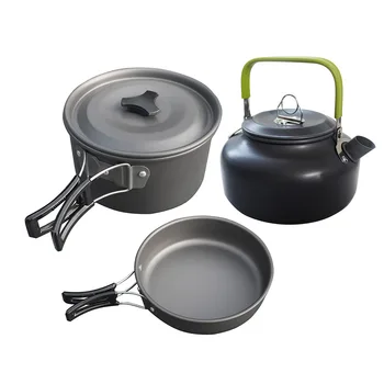 3Pcs/Set Ultra-light Aluminum Alloy Camping Cookware Utensils Outdoor Cooking Teapot Picnic Tableware Kettle Pot Frying Pan
3Pcs/Set Ultra-light Aluminum Alloy Camping Cookware Utensils Outdoor Cooking Teapot Picnic Tableware Kettle Pot Frying Pan