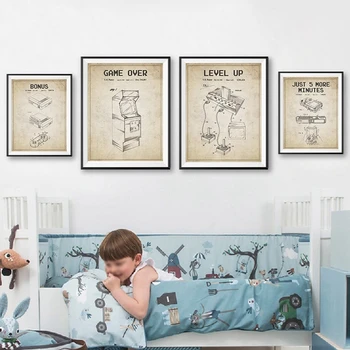 Canvas Painting Retro Video Game Patent Posters and Prints Gamer Gift Gaming Blueprint Vintage Art Boys Kids Playroom Wall Decor
Canvas Painting Retro Video Game Patent Posters and Prints Gamer Gift Gaming Blueprint Vintage Art Boys Kids Playroom Wall Decor
