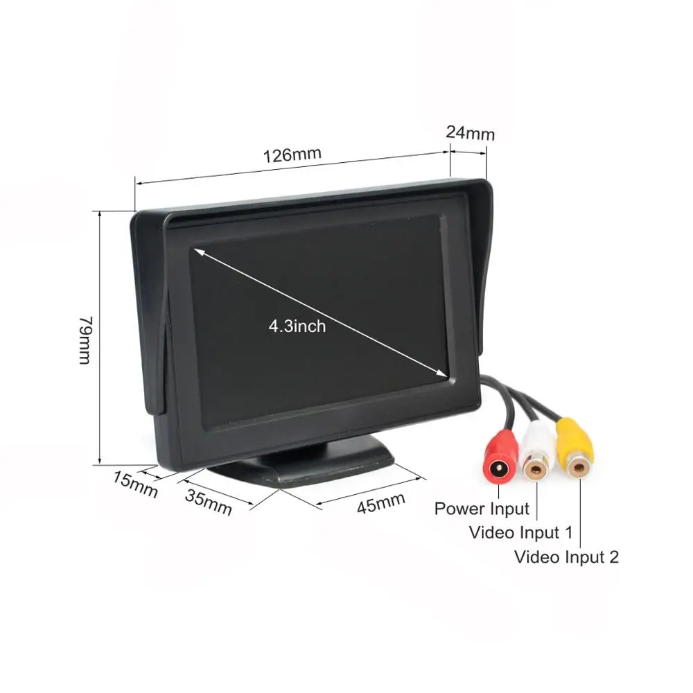 SMALUCK 4 3 "цветной TFT LCD резервный автомобильный монитор + Водонепроницаемый