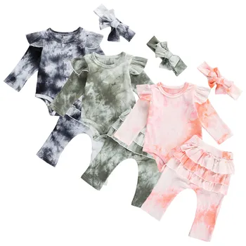 3PCS Autumn Newborn Baby Girls Tie Dye Printed Ribbed Knitted Romper+Ruffles Pants + Headband Cute Kids Leggings Outfits Clothes
3PCS Autumn Newborn Baby Girls Tie Dye Printed Ribbed Knitted Romper+Ruffles Pants + Headband Cute Kids Leggings Outfits Clothes