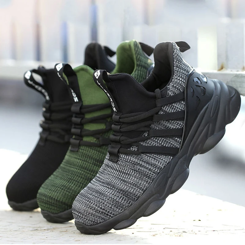 Lightweight and comfortablefor work safety shoes non-slip steel toe cap wear resistant breathable work shoes