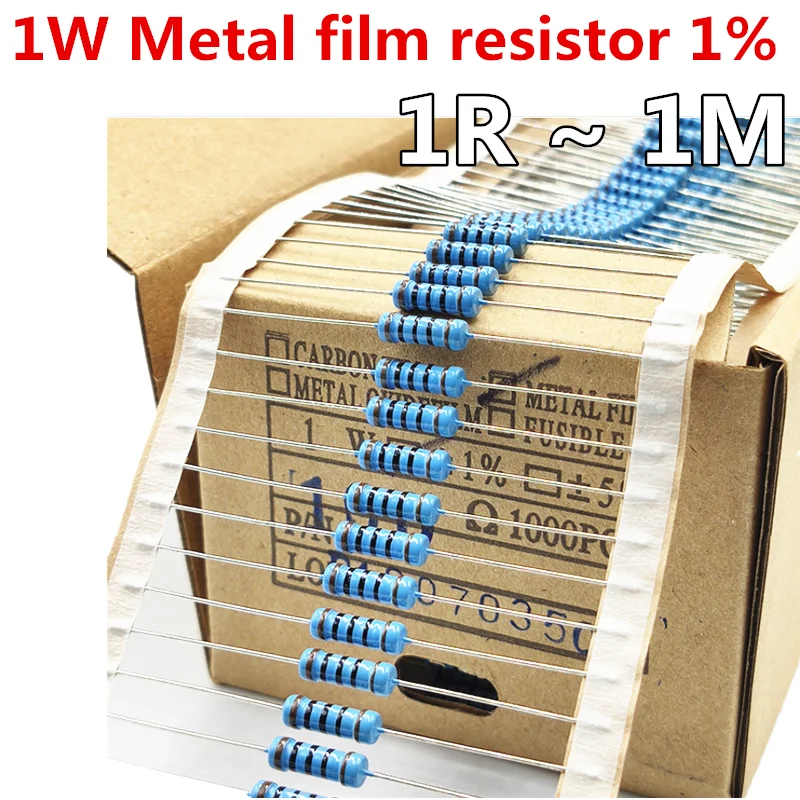 50pcs/lot 1W Metal film resistor 1% 1R~1M ohm 2.2R 4.7R 10R 22R 47R 100R 220R 470R 1K 10K 100K 2.2 4.7 10 22 47 100 220 470 ohm
50pcs/lot 1W Metal film resistor 1% 1R~1M ohm 2.2R 4.7R 10R 22R 47R 100R 220R 470R 1K 10K 100K 2.2 4.7 10 22 47 100 220 470 ohm