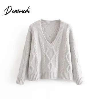 Demandi sweater women's autumn and winter new eight strand knitting leisure fashion commuter women's sweater
Demandi sweater women's autumn and winter new eight strand knitting leisure fashion commuter women's sweater